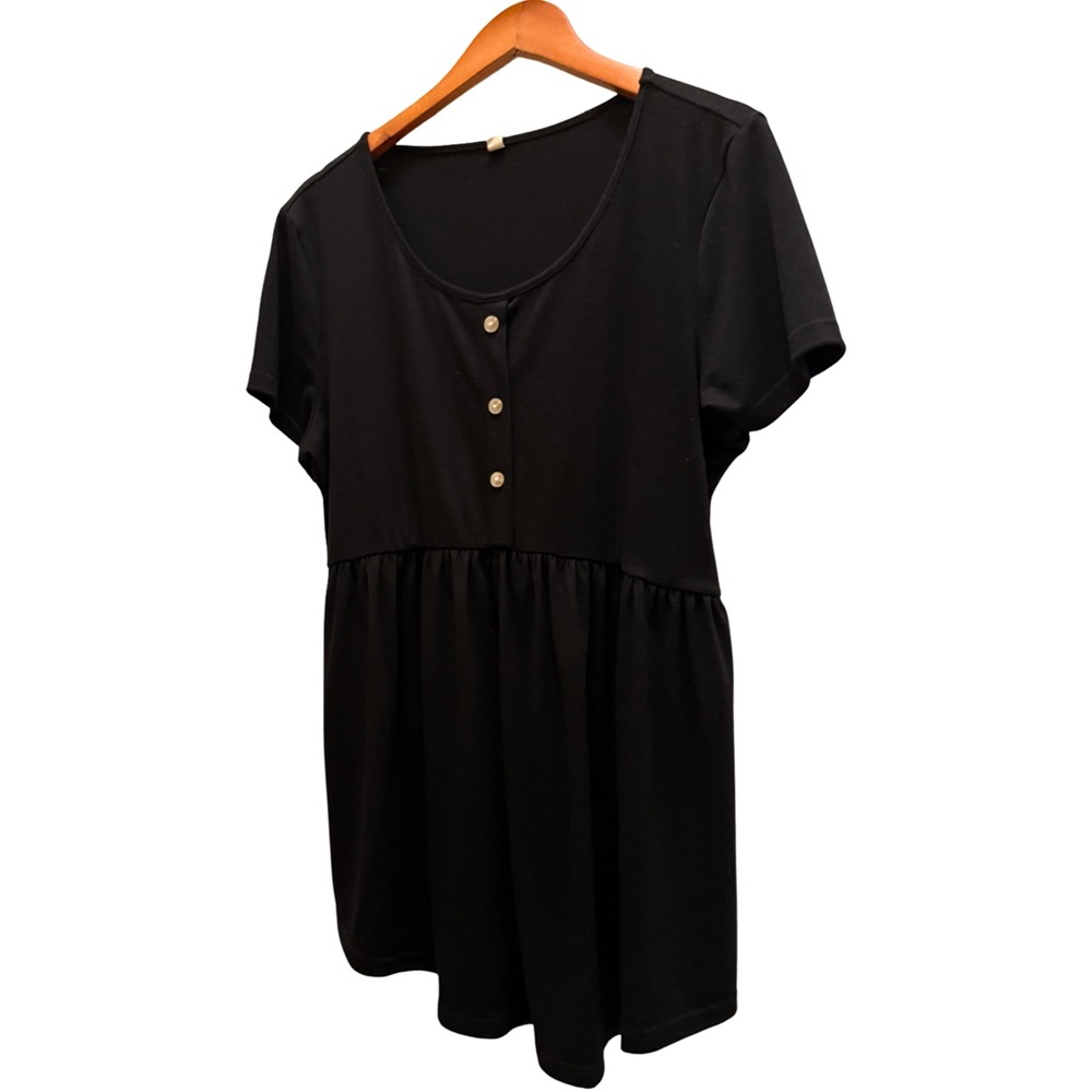 Black Maternity Babydoll Tunic Top - Size XL